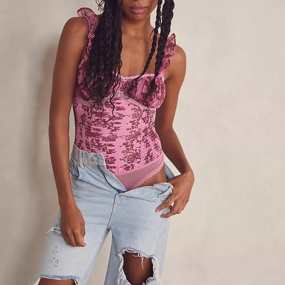 Free People Weekend Plans Pleated Bodysuit Size XS - Picture 1 of 5